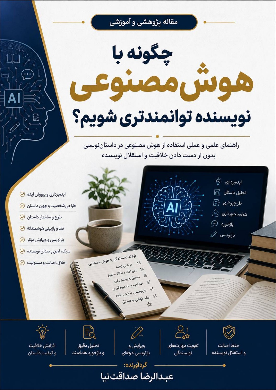 تصویر شاخص مقاله چگونه با هوش مصنوعی نویسنده توانمندتری شویم؟